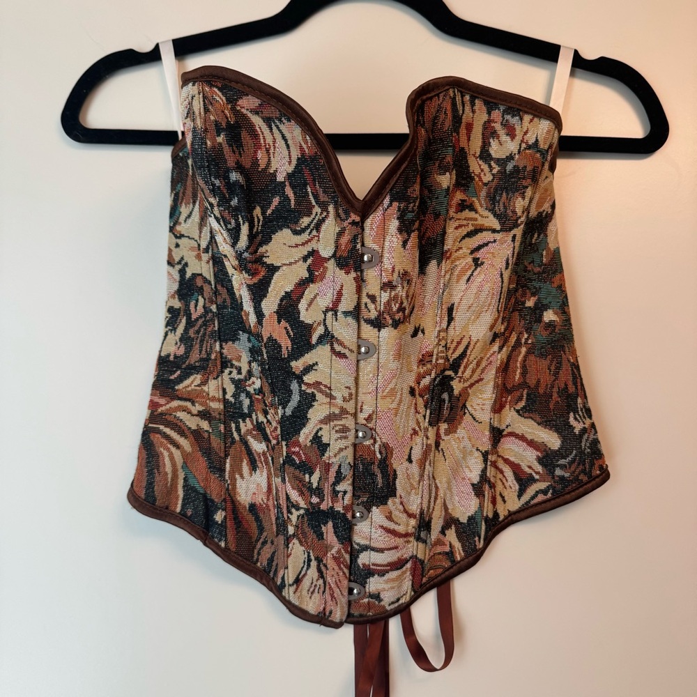 Gorgeous floral tapestry corset